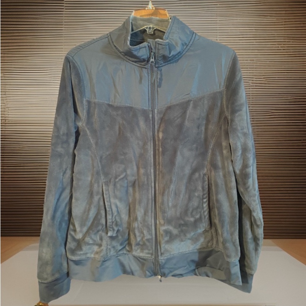 Athletic Works Fleece Jacket XL (16-18) Gray Full Zip Long Sleeve Warm